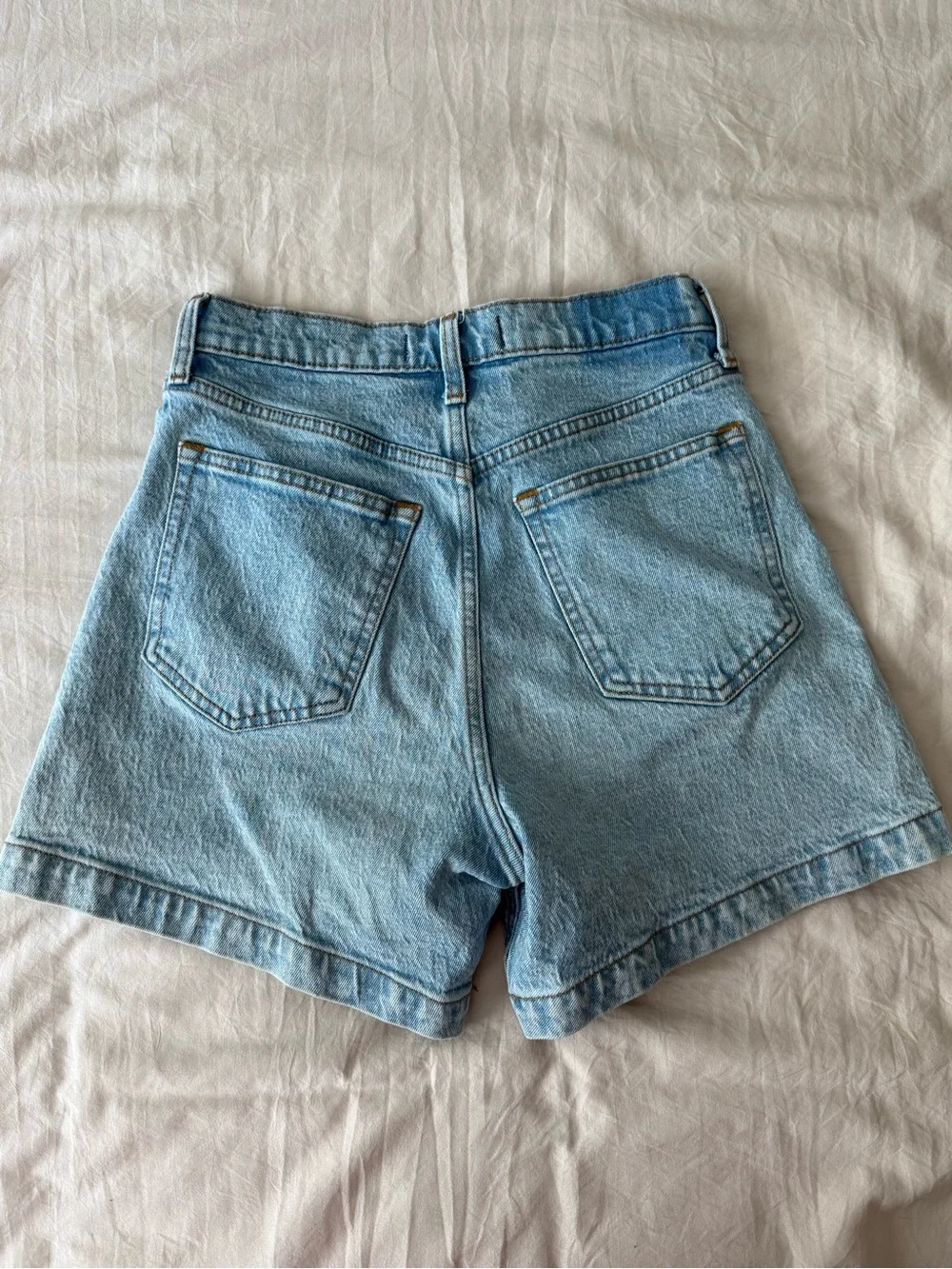 Abercrombie & Fitch Light Blue Denim High-Rise Shorts - Picture 3 of 6